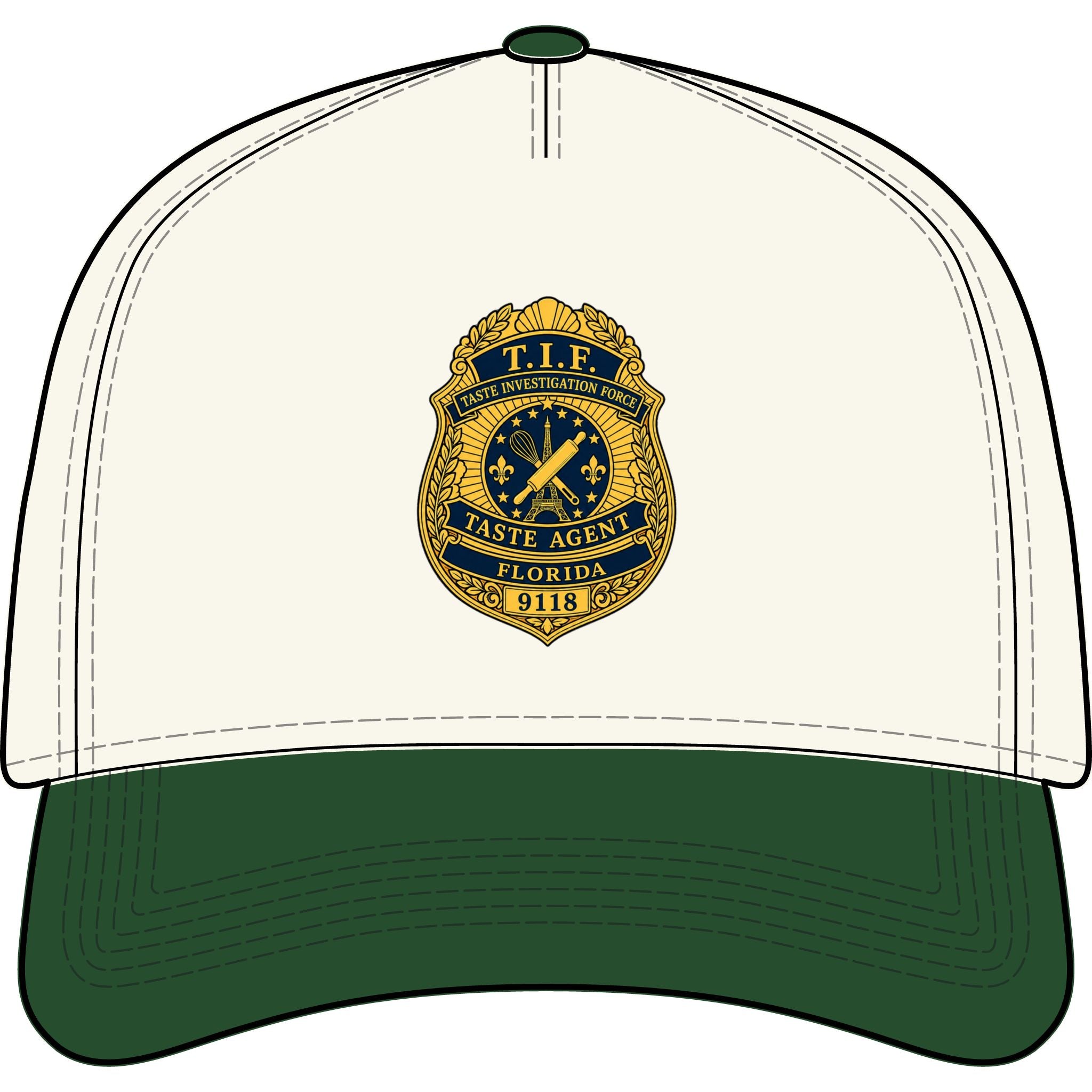 Badge 9118 Cap — 'T.I.F. Taste Agent Florida'