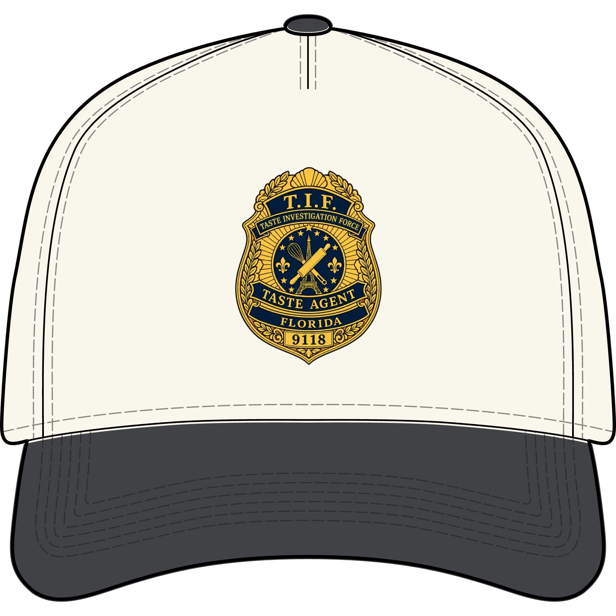 Badge 9118 Cap — 'T.I.F. Taste Agent Florida'