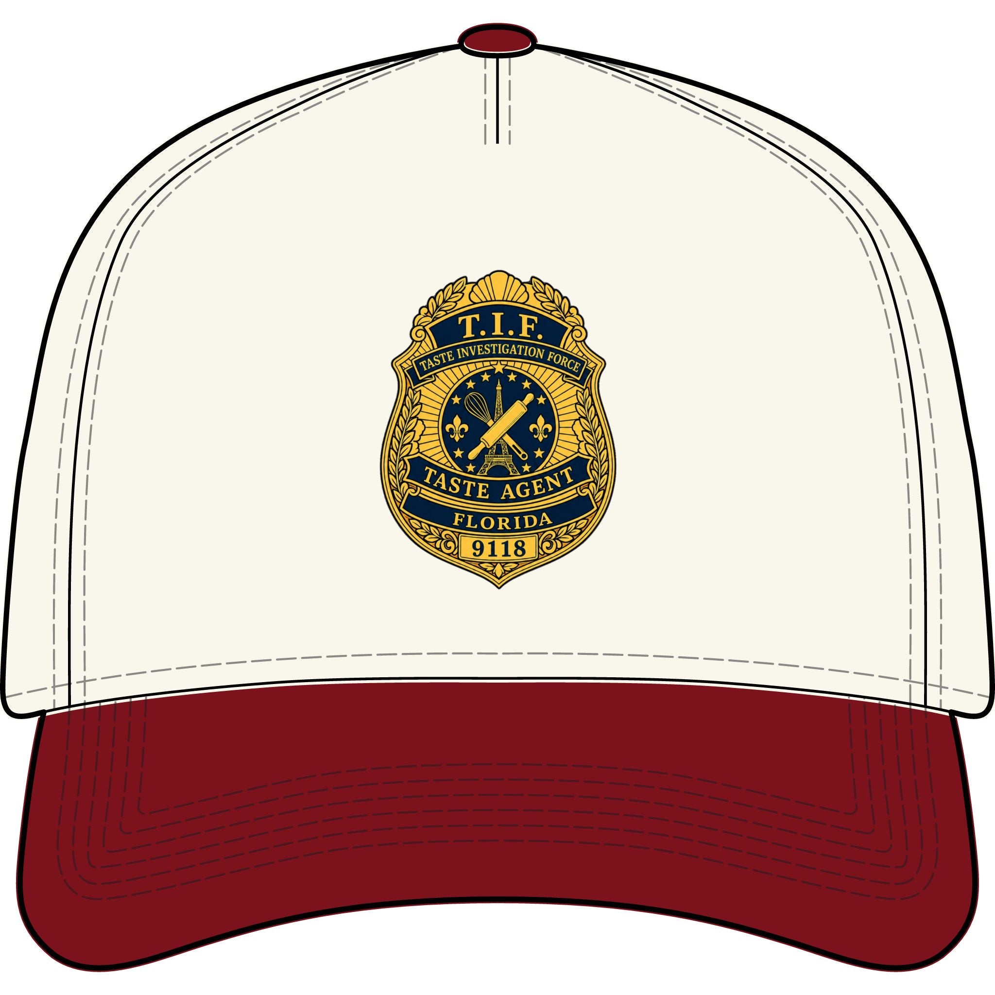 Badge 9118 Cap — 'T.I.F. Taste Agent Florida'